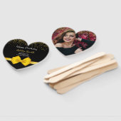 モダンシックなブラックと金ゴールドの甘さ16 hand f ハンドファン (組立なし)