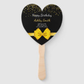 モダンシックなブラックと金ゴールドの甘さ16 hand f ハンドファン (正面)