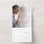 モダンシックなミニマ結婚リスト オールインワン招待状 (内側)