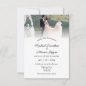 モダンシックな書結婚道の写真招待状 招待状 (正面)