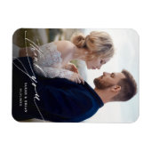 モダンシックな書結婚道の写真 マグネット (横)