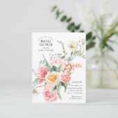 モダンシックな水彩フローラスタイリッシュ園 インビテーションポストカード (スタンド正面)