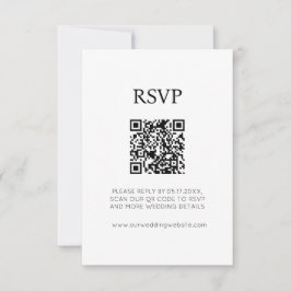 モダンシックな黒と白の結婚式RSVP 招待状