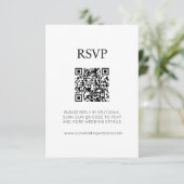 モダンシックな黒と白の結婚式RSVP 招待状 (スタンド正面)