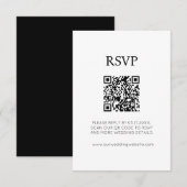 モダンシックな黒と白の結婚式RSVP 招待状 (正面/裏面)