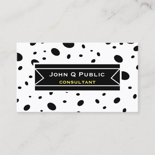 モダンシックはっきりしたブラックドカスタムット 名刺 (正面)