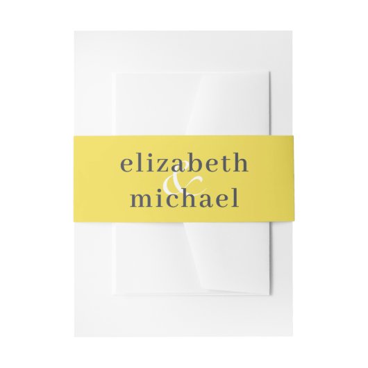 モダンシックエレガントイエローブルーベリーバンド 招待状ベリーバンド (正面例)