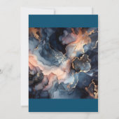 モダンシックエレガントネイビーブルー&ピーチマーブル 招待状 (裏面)