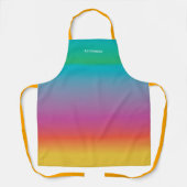 モダンシックカラフルレインボーグラデーション名前をカスタムする エプロン (正面)