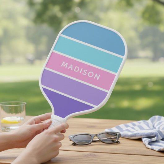 モダンシックガーリーカラーブパーソナライズされたロック名 ピックルボールラケット