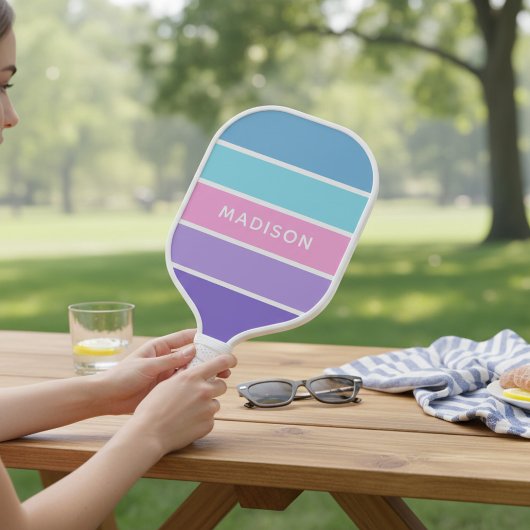 モダンシックガーリーカラーブパーソナライズされたロック名 ピックルボールラケット