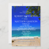 モダンシックゲイビーチ結婚式招待状 招待状 (正面)