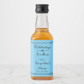 モダンシックシンプル結婚式の引き出物かわいいミニ リキュールボトルラベル (正面)