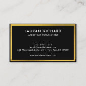 モダンシックスタイリッシュブラックと金ゴールドプロフェッショナル部 名刺 (裏面)