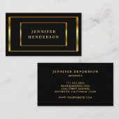 モダンシックスタイリッシュブラックと金ゴールドプロフェッショナル部 名刺 (正面/裏面)