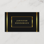 モダンシックスタイリッシュブラックと金ゴールドプロフェッショナル部 名刺 (正面)