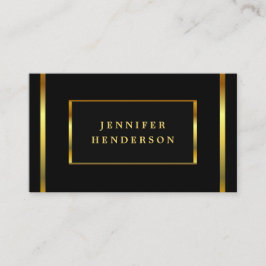 モダンシックスタイリッシュブラックと金ゴールドプロフェッショナル部 名刺