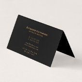 モダンシックスタイリッシュブラックと金ゴールドプロフェッショナル 名刺 (裏面)