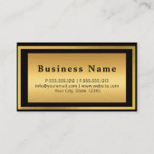 モダンシックスタイリッシュブラックと金ゴールドプロフェッショナル 名刺 (裏面)