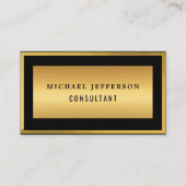 モダンシックスタイリッシュブラックと金ゴールドプロフェッショナル 名刺 (正面)