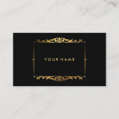 モダンシックスタイリッシュブラックと金ゴールドプロフェッショナル 名刺 (正面)