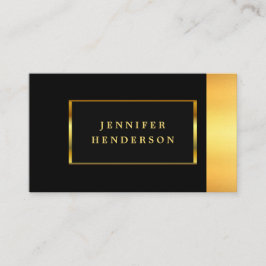 モダンシックスタイリッシュブラックと金ゴールドプロフェッショナル 名刺