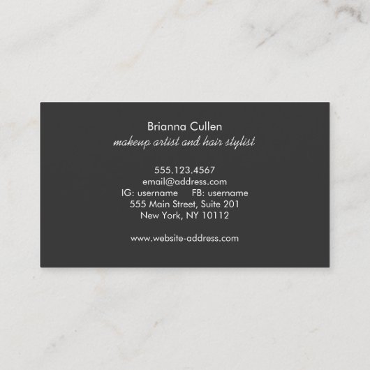 モダンシックストライプのゴフェイクールとターコイズ 名刺 (裏面)