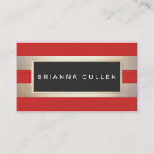 モダンシックストライプのゴールド箔レッド