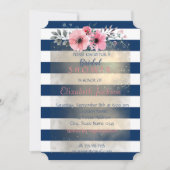 モダンシックストライプのフラワーズブライダルシャワー 招待状 (正面)