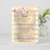 モダンシックストライプのフラワーズブライダルシャワー 招待状 (スタンド正面)