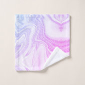 モダンシックフェイクピンク紫の大理石 バスタオルセット (ウォッシュタオル)