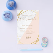 モダンシックミニマルジオメトリック大理石金ゴールド5.5x8.5 チラシ (シングル)