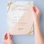 モダンシックミニマルジオメトリック大理石金ゴールド8.5x11 チラシ (手)