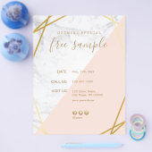 モダンシックミニマルジオメトリック大理石金ゴールド8.5x11 チラシ (シングル)