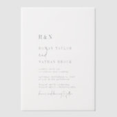 モダンシックモノグラシンプルム素朴結婚 ベラム紙招待状 (正面)