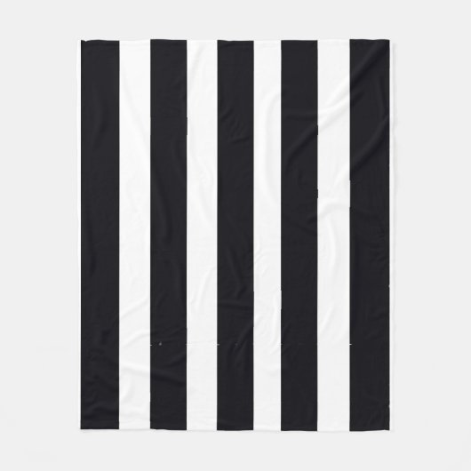 モダンシック白黒ストライプのクラシッククール フリースブランケット (正面)
