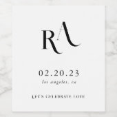 モダンシック結婚な ワインラベル (シングルラベル)