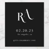 モダンシック結婚な ワインラベル (シングルラベル)