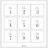 モダンシック4 x 3.5インチテーブル番号ワインラベル シール (シート)