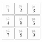 モダンシック4 x 3.5インチテーブル番号ワインラベル シール (正面)