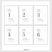 モダンシック4 x 5.5インチテーブル番号ワインラベル シール (シート)
