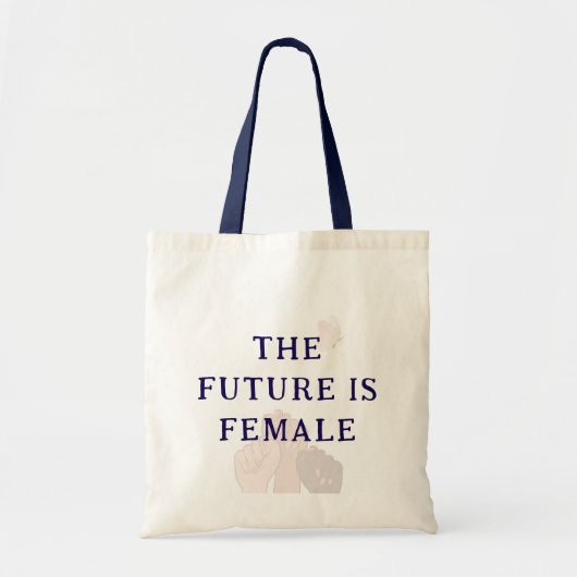 モダンシック ピンク水彩 The Future Is Female トートバッグ (正面)