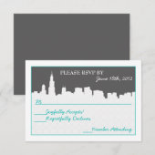 モダンシティの招待状 RSVP 受付カード (正面/裏面)