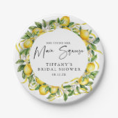 モダンシトラスレモン ブライダルシャワー ペーパープレート (正面)