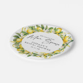 モダンシトラスレモン ブライダルシャワー ペーパープレート (アングル)