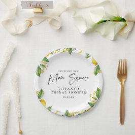 モダンシトラスレモン ブライダルシャワー ペーパープレート