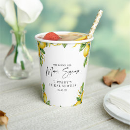 モダンシトラスレモン ブライダルシャワー 紙コップ
