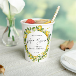 モダンシトラスレモン ブライダルシャワー 紙コップ