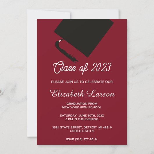 モダンシニアピエレガントンク金ゴールド卒業パーティー 招待状 (正面)