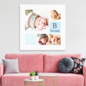 モダンシボロンブルーパーソナライズされた写真テンプレート キャンバスプリント (インサイチュ (リビング))